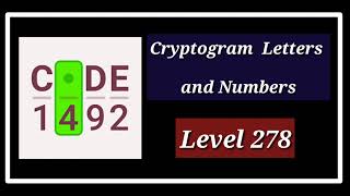 Cryptogram Level 278 Letters and Numbers [upl. by Zelda864]