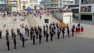 Colonel Bogey March devant lhôtel de ville Royale Fanfare de MoulbaixLigne [upl. by Gerrilee83]