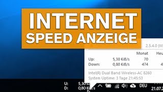 Windows 10 Internetspeed in der Taskleiste anzeigen Tutorial NetSpeedMonitor [upl. by Lien482]