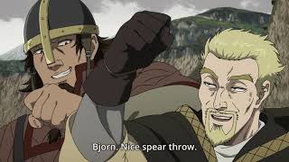 Vinland Saga  Bjorn throw spear in Askeladd amp Floki conversation  Episode 3 [upl. by Glantz]