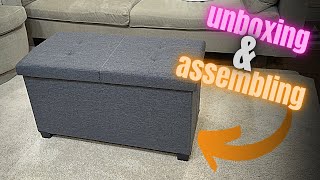 Unboxing amp Assembling the Storage Ottoman Bench with Storage Bins [upl. by Kirsteni]