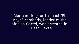 Mexican drug lord El Mayo leader of Sinaloa cartel arrested in US [upl. by Maddeu603]