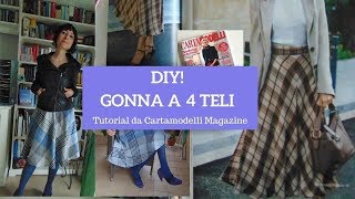 DIY Gonna in sbieco a quattro teli  Tutorial cucito sartoriale  Modello di Cartamodelli Magazine [upl. by Suckow]