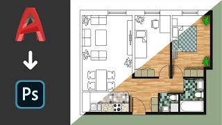 Autocad DWG to Photoshop  Importing AutoCAD PDFs into Photoshop  adobe photoshop [upl. by Aillemac]