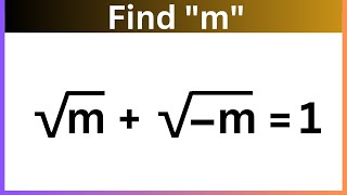 A nice radical equation  complex root  math Olympiad  √m√m1 [upl. by Eidoj]