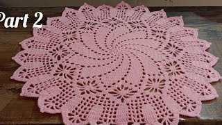 crochet big thalposh design  round crochet table cover CrochetWithSamina9481 [upl. by Aihsyak]