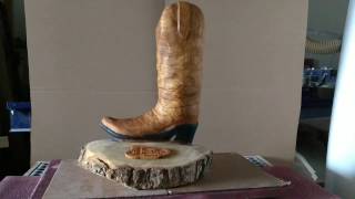 Cowboy Boot Carving for Justin Boots [upl. by Anicnarf]