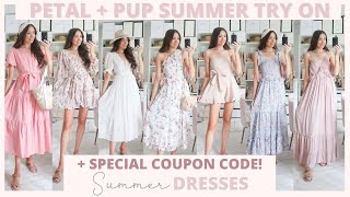 Petal amp Pup Summer Try On Haul 2022  10 Girly Summer Outfit Ideas ♡ [upl. by Idarb]