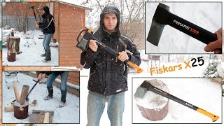 ТопорКолун Fiskars X25  Обзор и Тест [upl. by Jorie752]