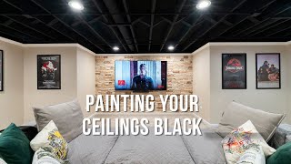 How to Paint an Exposed Ceiling  Basement Renovation [upl. by Merideth]