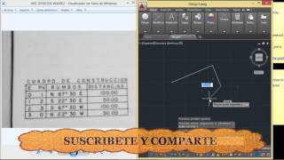 Como dibujar plano en Auto Cad con rumbos topográficos [upl. by Ynnahc]