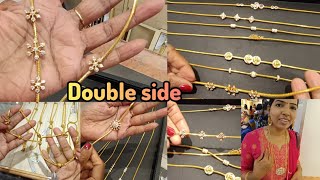 Grt Diamond Mogappu Chain Designs  Double Side Dual Mop  Gold Kolusu From 15 Grams [upl. by Jehoash]