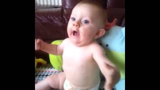 excited funny baby gets excited over the Mr Men [upl. by Gibbie]