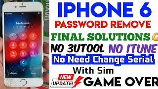 Iphone 6 Passcode Bypass With Full Signal Free  Iphone 6 ios 1257 Passcode remove with sim work [upl. by Fredel]