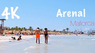 4K⛱Arenal Beach Playa de Palma Mallorca 2021August [upl. by Nomad377]