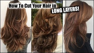 HOW I CUT MY HAIR AT HOME IN LONG LAYERS │ Long Layered Haircut DIY at Home │Updated [upl. by Bartlet]