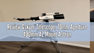 Review Gskyer Telescope 70mm Aperture 400mm AZ Mount Astronomical Refracting Telescope for Kids Beg [upl. by Ayatnohs]