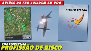 Aviões da Força Aérea COLIDEM em voo Vídeo mostra piloto após ejeção do T27 Tucano [upl. by Waylon915]