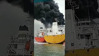 Explosion on the tanker Stolt Groenland with catastrophic consequences [upl. by Richara398]