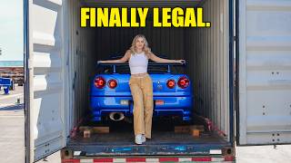 Taking Delivery of My R34 Skyline GTR in the USA Officially Legal in USA [upl. by Katti180]