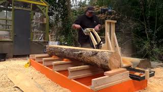 100 Dollar Portable Sawmill  chainsaw Mill  DIY [upl. by Trebla78]