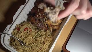 ASMR  FRIED ASIAN NOODLES AND PECKING DUCK EATING SOUNDS [upl. by Oxley]