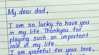 Fathers day card writing  Message to father on fathers day 2023  Fathers day writing [upl. by Adnalro]