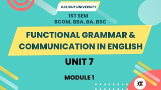 Calicut University 1st sem Functional Grammar 7 th unit Connectives [upl. by Judas258]