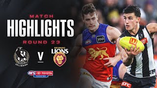 Collingwood v Brisbane Lions Highlights  Round 23 2024  AFL [upl. by Euqinim]