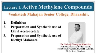 Part 1 Active Methylene Compounds [upl. by How]