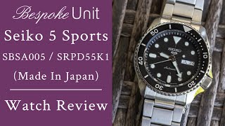 Seiko 5 Sports SRPD55K1 SBSA005  Black Dial amp Bezel Dive Watch On 3Link Bracelet [upl. by Kayley]