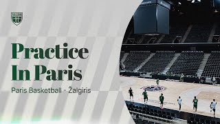 Žalgiris practice in Paris checking the rims and making halfcourt shots [upl. by Recor882]