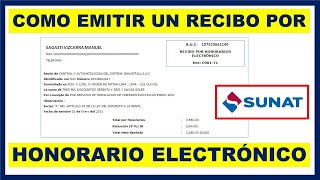 Como emitir un recibo por honorario electrónico  Sunat [upl. by Leunas52]