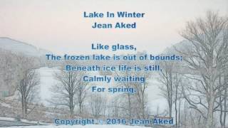 Lake In Winter a reverse cinquain written by Jean Aked [upl. by Nagram]