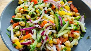 Easy And Healthy Chickpea Salad Recipe  Quick And Delicious Recipe [upl. by Lyrehc]