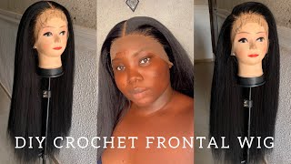 DIY CROCHET FRONTAL WIG USING KANEKALON HAIR LUSH BRAIDING HAIR [upl. by Bounds]