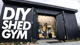 Ridiculous HOME GYM In Entirely Custom DIY Backyard Shed [upl. by Shushan]