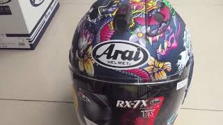 Unboxing Arai RX7X Oriental blue flatquotlimited editionquot [upl. by Ecylahs]