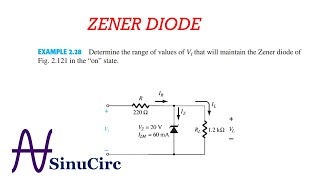 BOYLESTAD EXAMPLE 228  ZENER DIODE MATH  ELECTRONICS  SinuCirc [upl. by Nnyletak]