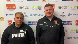 Mike Harris amp Tash Tezgel  Stourbridge WFC v Halifax FC Women  Post Match Interview [upl. by Ekyt]