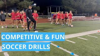 COMPETITIVE AND FUN DRILLS  SOCCER [upl. by Narbig]