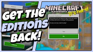 Minecraft PS4PS5  How To Get The Editions Button Back  119 [upl. by Ietta554]