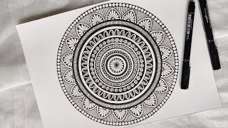 How To Draw Easy Mandala For Beginners  HOW TO Make the SIMPLE MANDALA  MANDALA ART for beginner [upl. by Idnis]