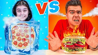 Desafío Frío vs Calor 🔥❄️ Nastya y Artem en la Batalla de Objetos Congelados y Calientes [upl. by Eenad]