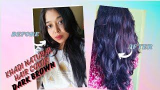 Khadi Natural Dark Brown Hair Color  Review amp Demo Khadi Natural Brown Hair Color [upl. by Mcleod]