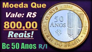 Moeda 1 Real 50 anos banco central 2015 valor atualizado 2021 Vale muito para reverso invertido [upl. by Pierrette]