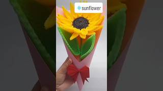 Easy sunflower 🌻 craftcraftflowermaking islamicvideo drawing by snighda [upl. by Annaiek457]