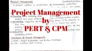 Project Management by PERT and CPM Hindi [upl. by Nealon]