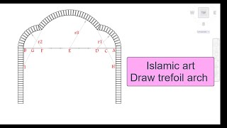 Steps to draw Islamic trefoil arch [upl. by Eimam]