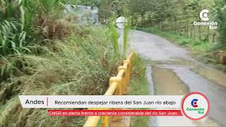 Alerta temprana por alto caudal del río San Juan [upl. by Nawj]